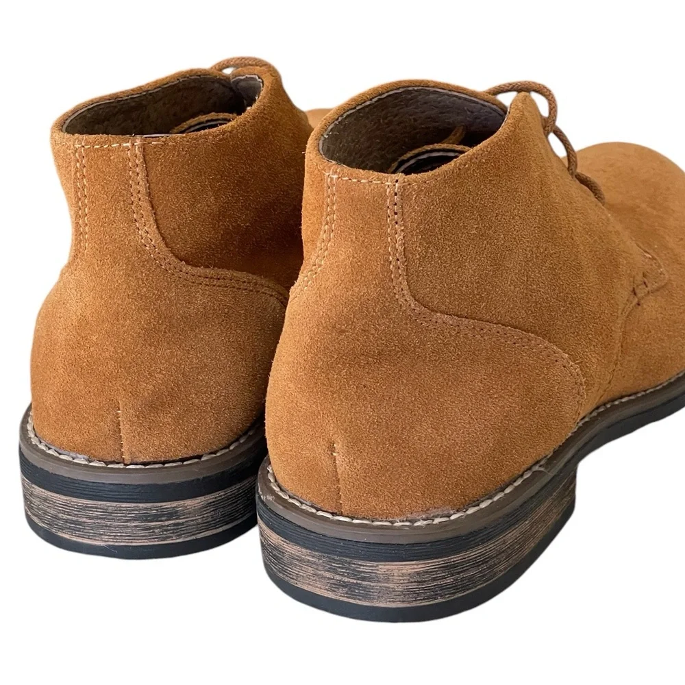 Bruno Marc Tan Suede Chukka Boots Men’s Sz 7 Lace Up Leather Lined Round Toe